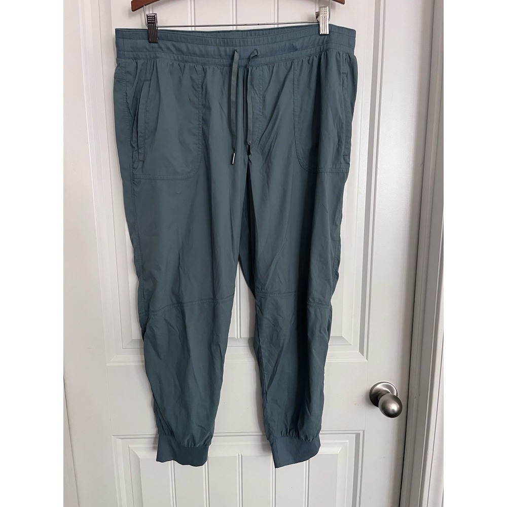 LL Bean Vista Camp Pants Womens XL Green Cropped Jogger 418